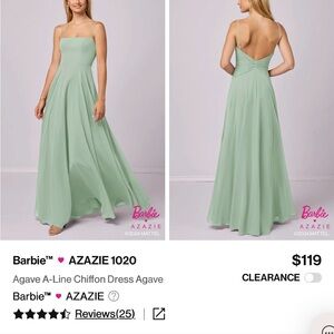 Azazie A-Line Chiffon Dress in Agave